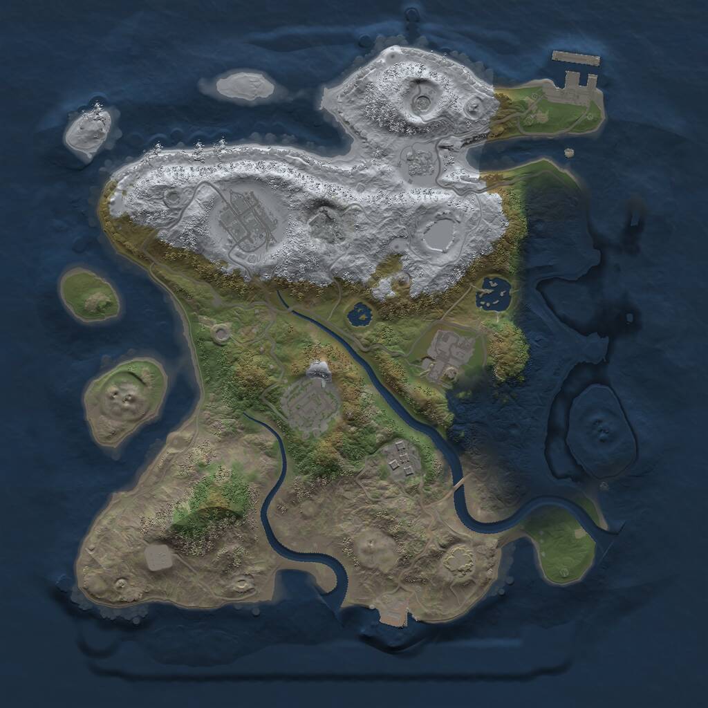 Rust Map: Procedural Map, Size: 3000, Seed: 2015764637, 10 Monuments