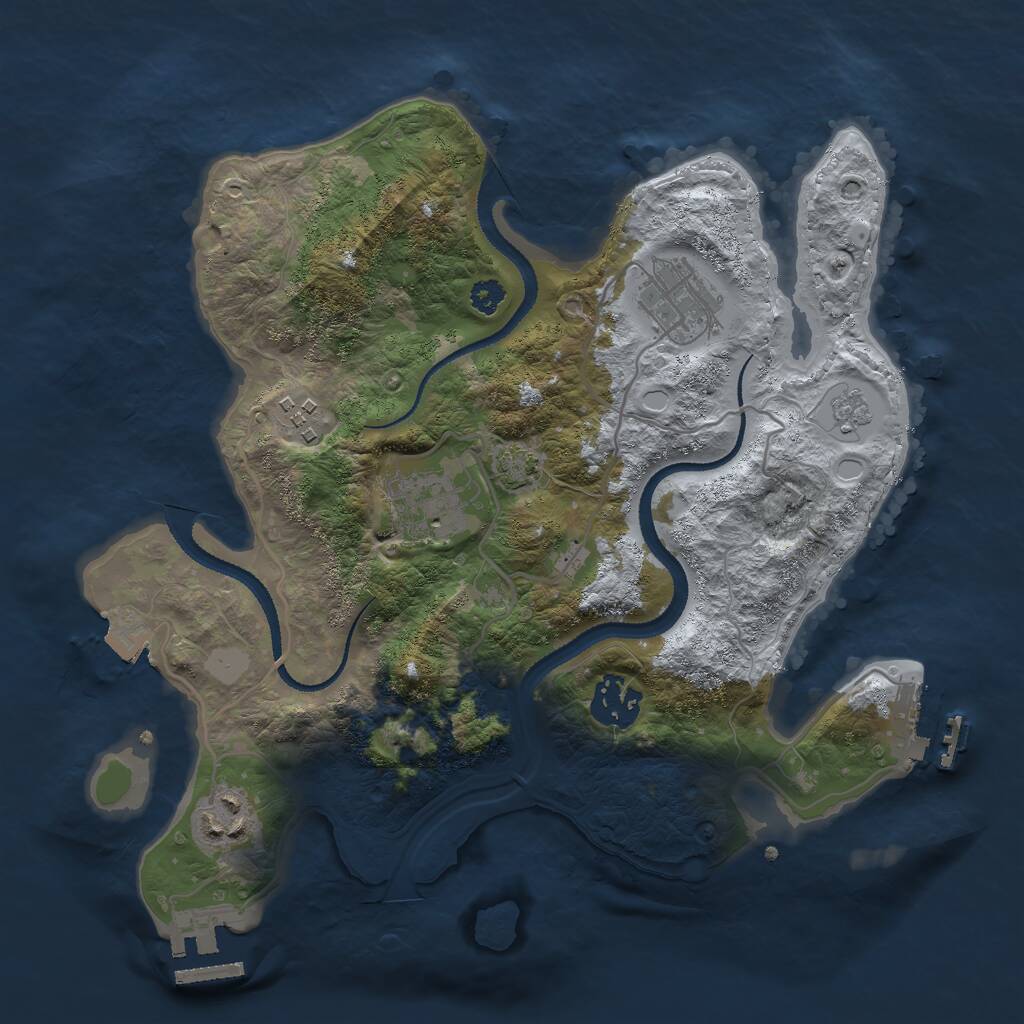 Rust Map: Procedural Map, Size: 3000, Seed: 56000, 10 Monuments