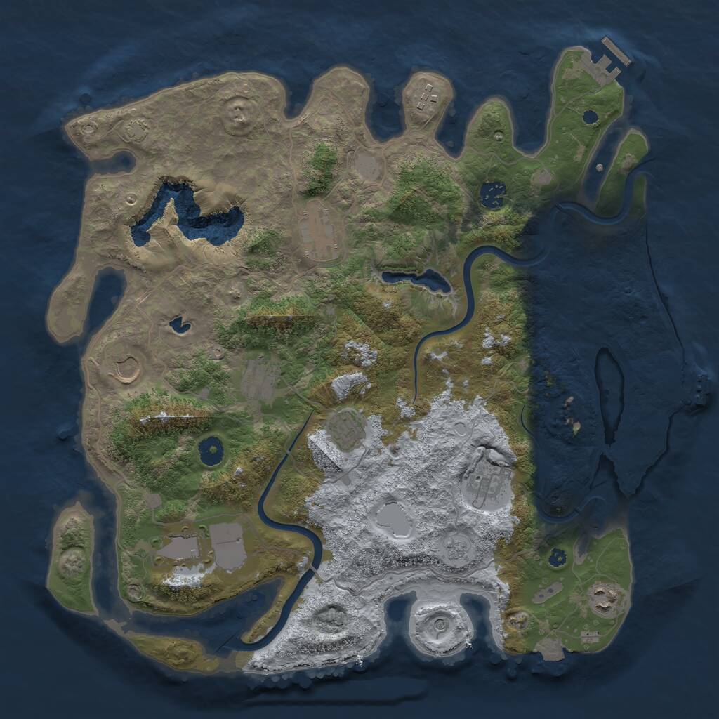 Rust Map: Procedural Map, Size: 4000, Seed: 2005086402, 15 Monuments