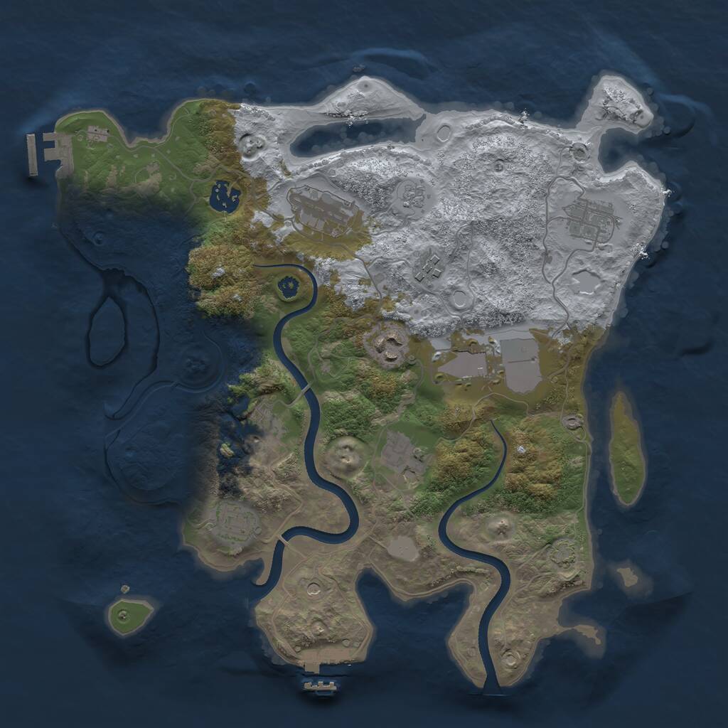 Rust Map: Procedural Map, Size: 3500, Seed: 987496, 15 Monuments