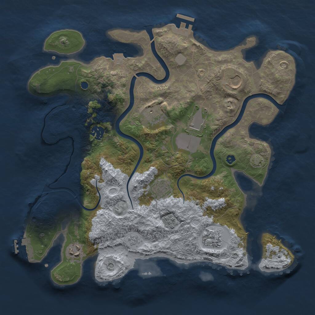 Rust Map: Procedural Map, Size: 3500, Seed: 61897, 14 Monuments