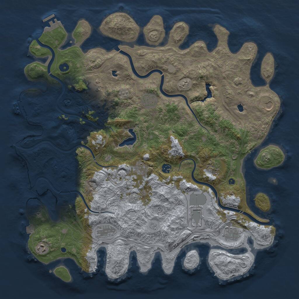 Rust Map: Procedural Map, Size: 4750, Seed: 391623, 17 Monuments