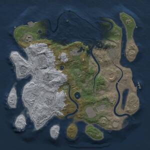Thumbnail Rust Map: Procedural Map, Size: 3500, Seed: 1263888209, 13 Monuments