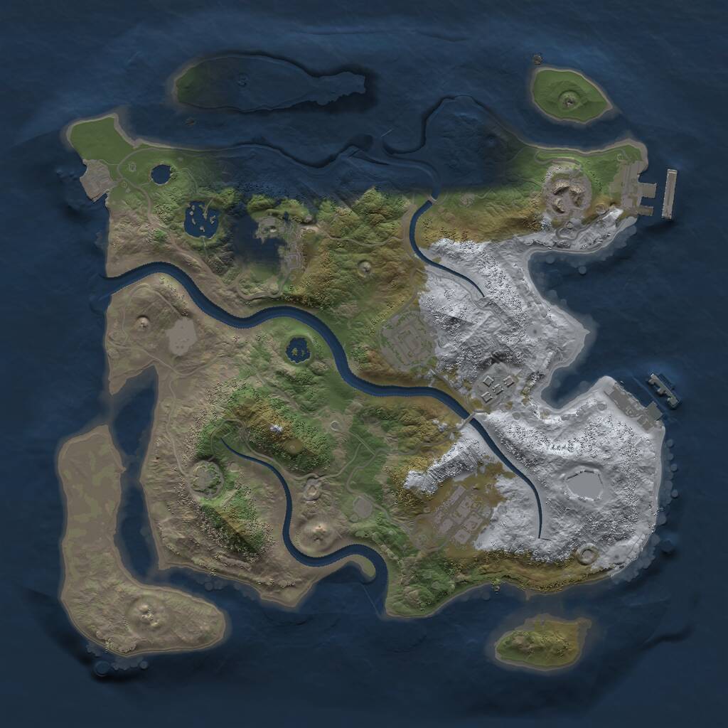 Rust Map: Procedural Map, Size: 3000, Seed: 1578946321, 10 Monuments