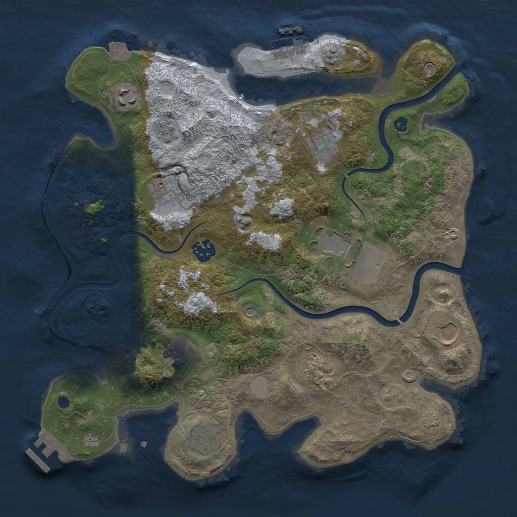 Rust Map: Procedural Map, Size: 3500, Seed: 638943830, 15 Monuments