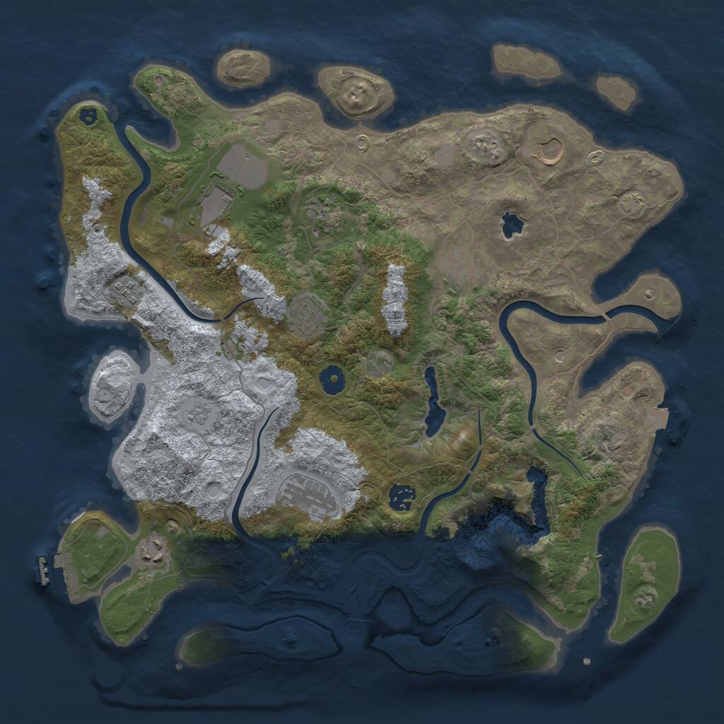 Rust Map: Procedural Map, Size: 4000, Seed: 223522373, 14 Monuments