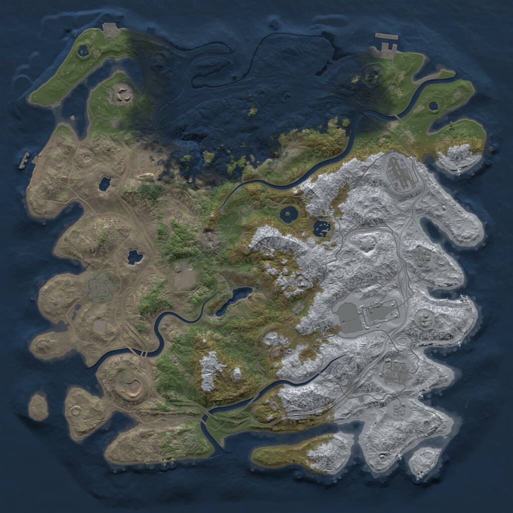 Rust Map: Procedural Map, Size: 4500, Seed: 275554995, 17 Monuments