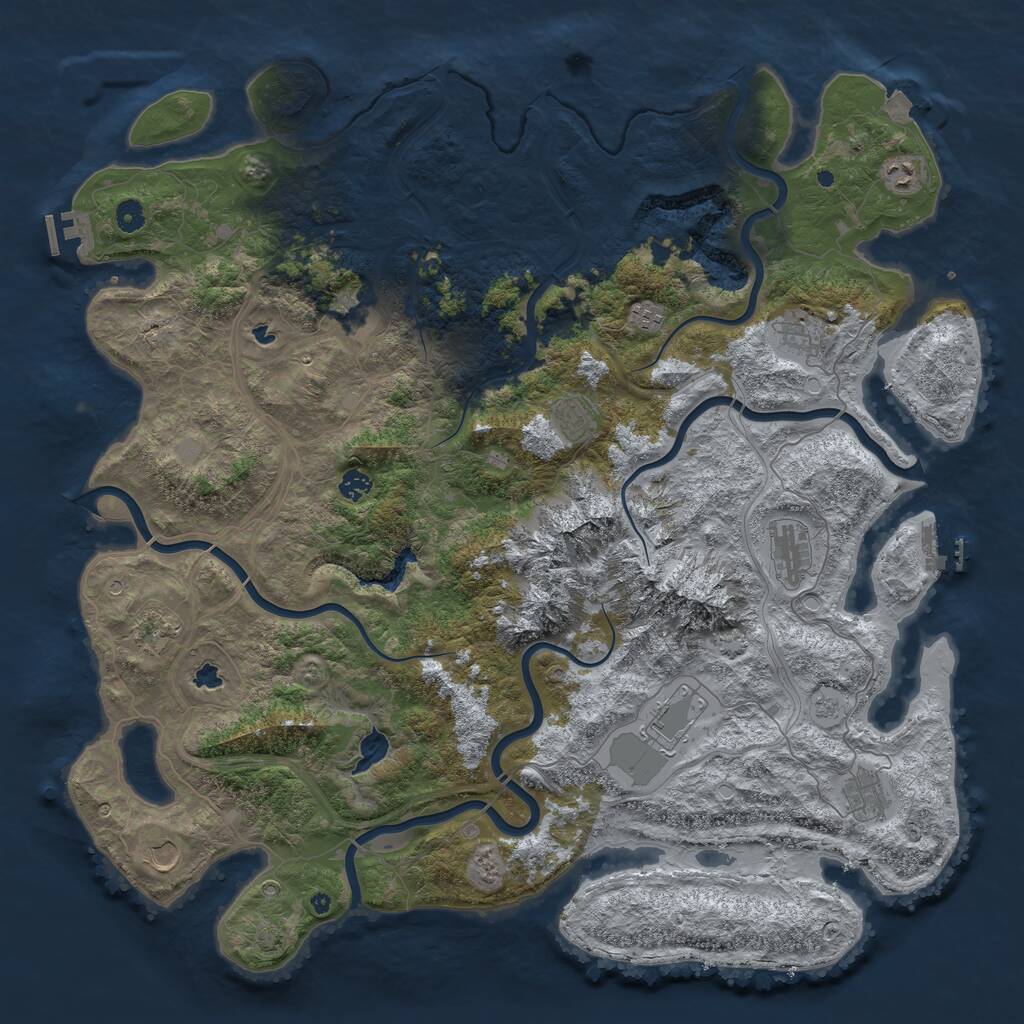 Rust Map: Procedural Map, Size: 5000, Seed: 433712898, 17 Monuments