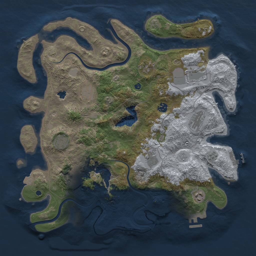 Rust Map: Procedural Map, Size: 4000, Seed: 15793672, 16 Monuments