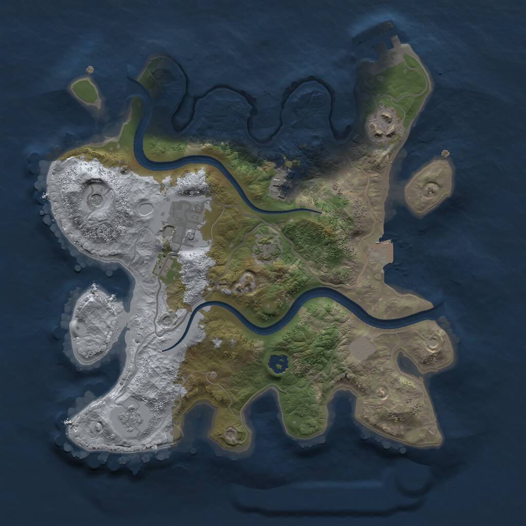 Rust Map: Procedural Map, Size: 2650, Seed: 6666666, 8 Monuments