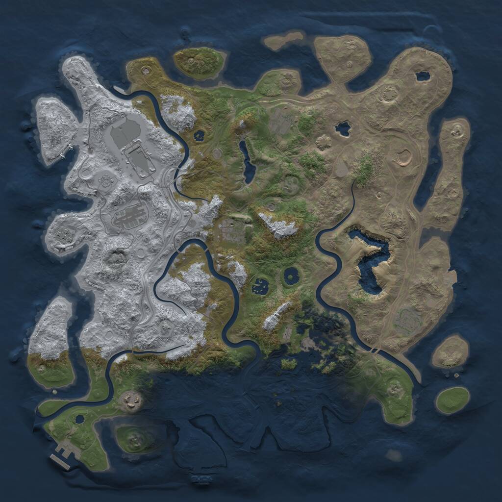 Rust Map: Procedural Map, Size: 4500, Seed: 1680058960, 16 Monuments
