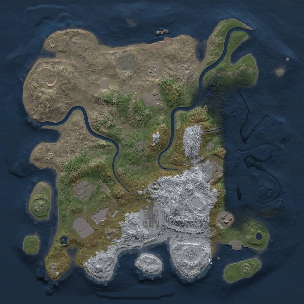 Rust Map: Procedural Map, Size: 3750, Seed: 152627316, 15 Monuments