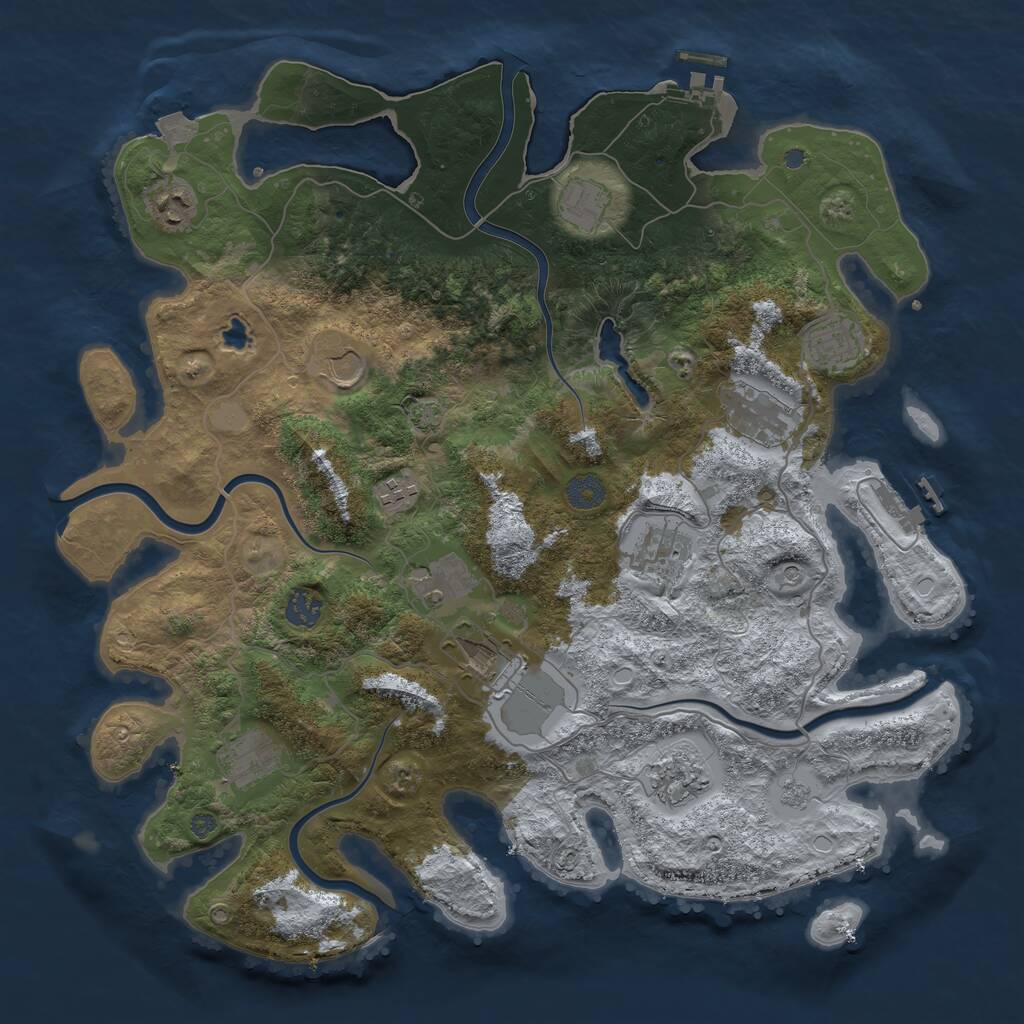 Rust Map: Procedural Map, Size: 4096, Seed: 979216819, 19 Monuments