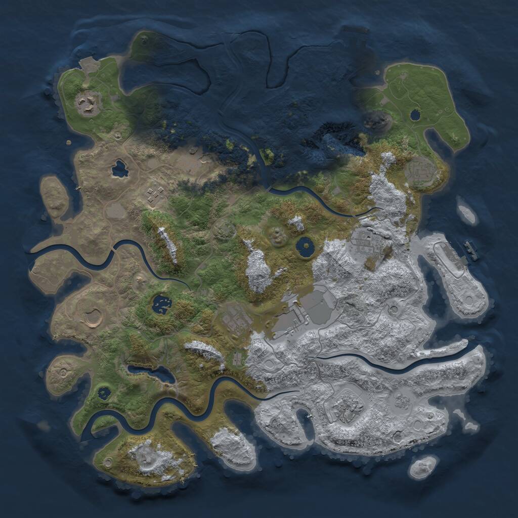 Rust Map: Procedural Map, Size: 4096, Seed: 979216819, 16 Monuments