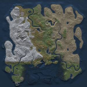 Thumbnail Rust Map: Procedural Map, Size: 5000, Seed: 712456466, 19 Monuments