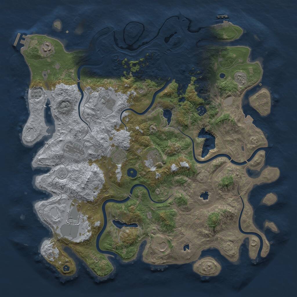 Rust Map: Procedural Map, Size: 4500, Seed: 55298, 15 Monuments