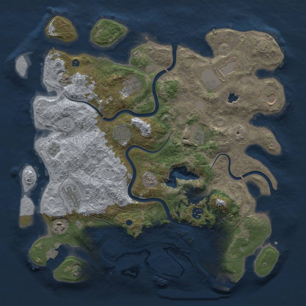 Rust Map: Procedural Map, Size: 4000, Seed: 303215629, 15 Monuments