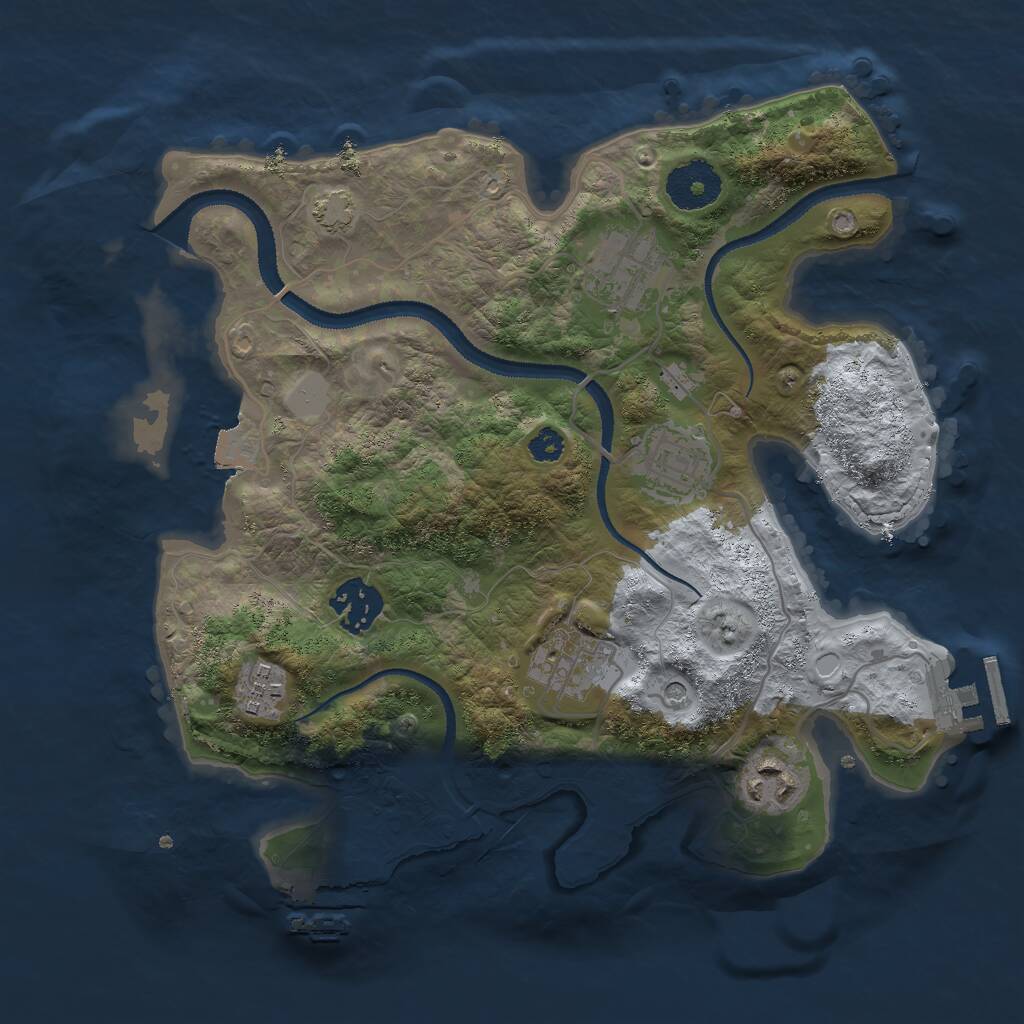 Rust Map: Procedural Map, Size: 3000, Seed: 739016484, 11 Monuments