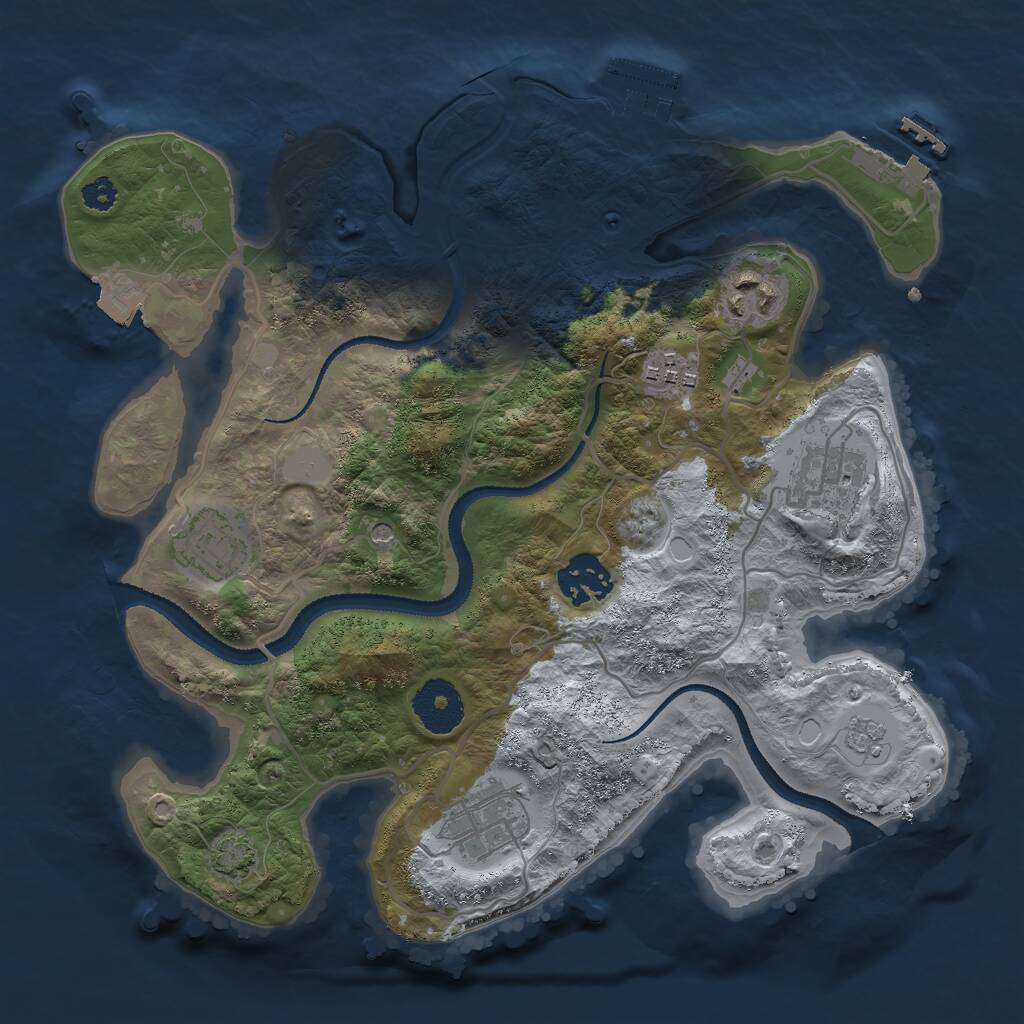 Rust Map: Procedural Map, Size: 3000, Seed: 1524480000, 12 Monuments