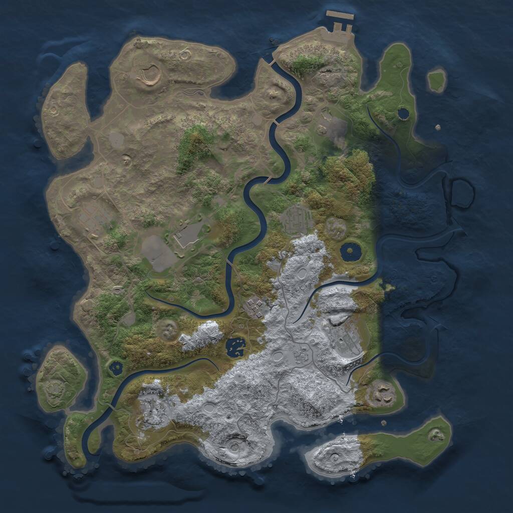 Rust Map: Procedural Map, Size: 3750, Seed: 856227, 15 Monuments