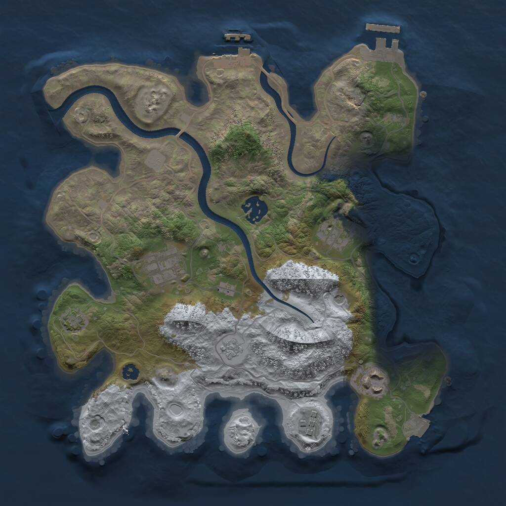 Rust Map: Procedural Map, Size: 3000, Seed: 23702, 11 Monuments