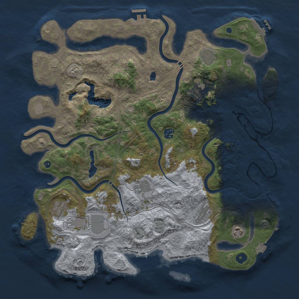 Rust Map: Procedural Map, Size: 4250, Seed: 784954744, 15 Monuments