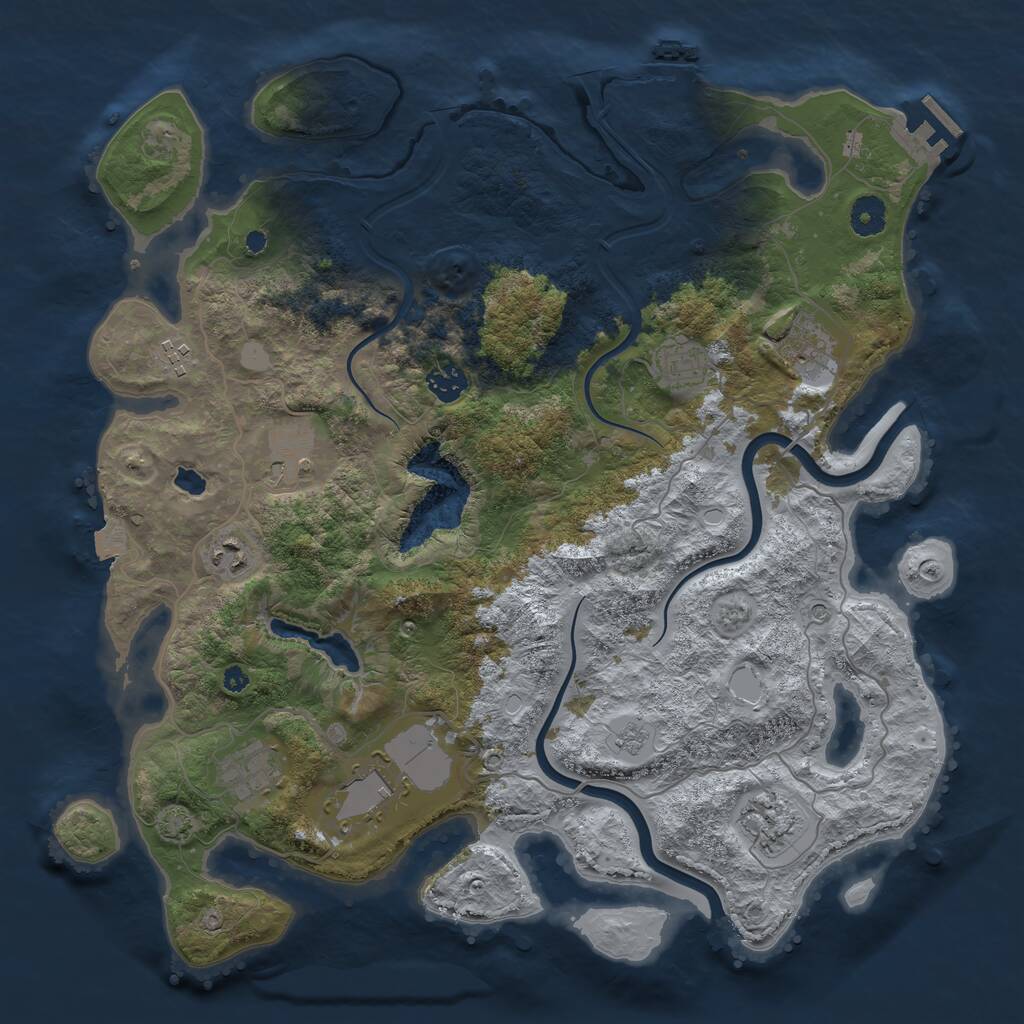 Rust Map: Procedural Map, Size: 4000, Seed: 285512, 15 Monuments