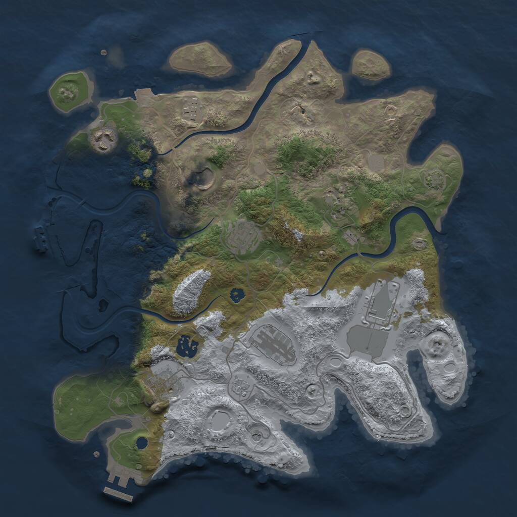Rust Map: Procedural Map, Size: 3500, Seed: 1571556532, 15 Monuments