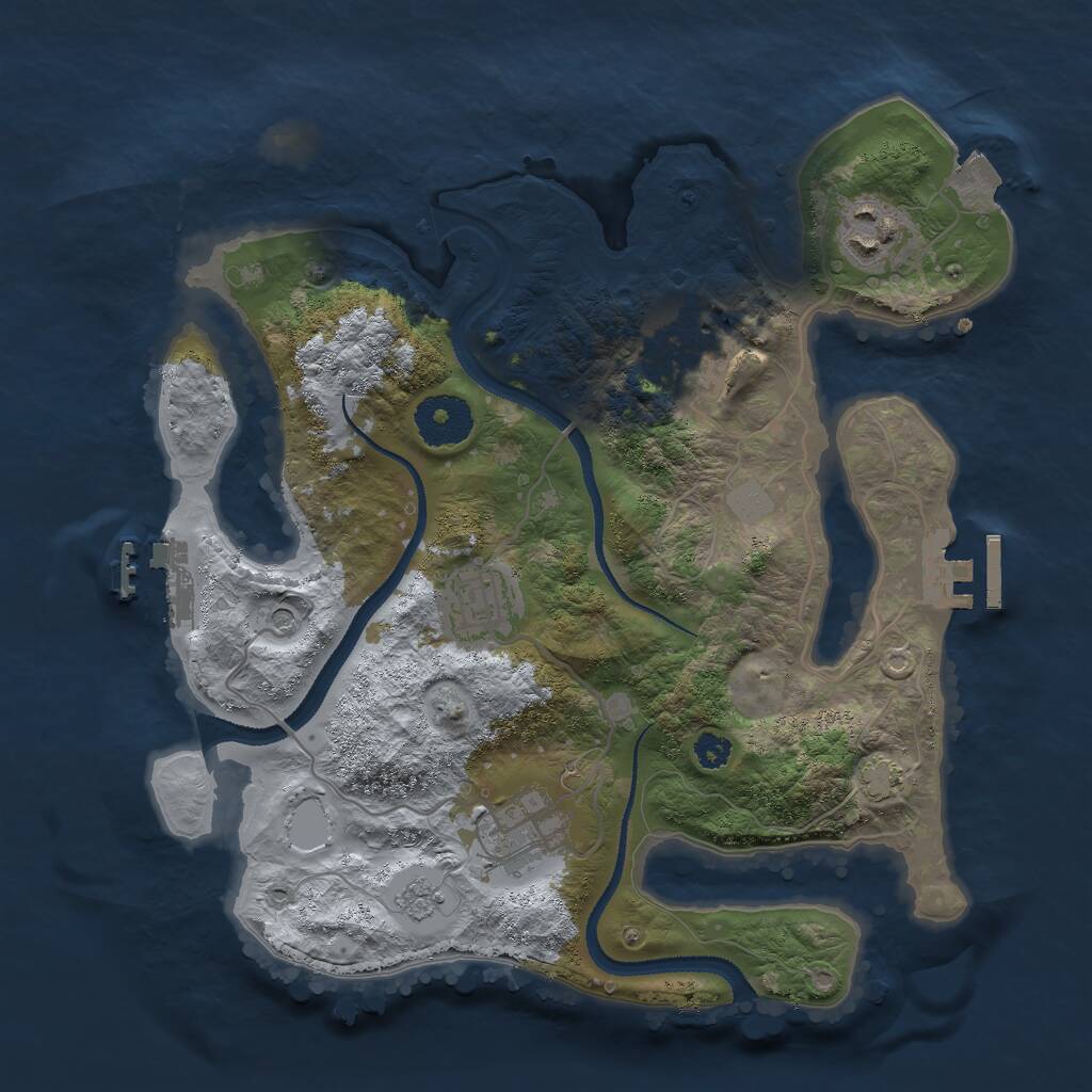 Rust Map: Procedural Map, Size: 3000, Seed: 19810223, 10 Monuments