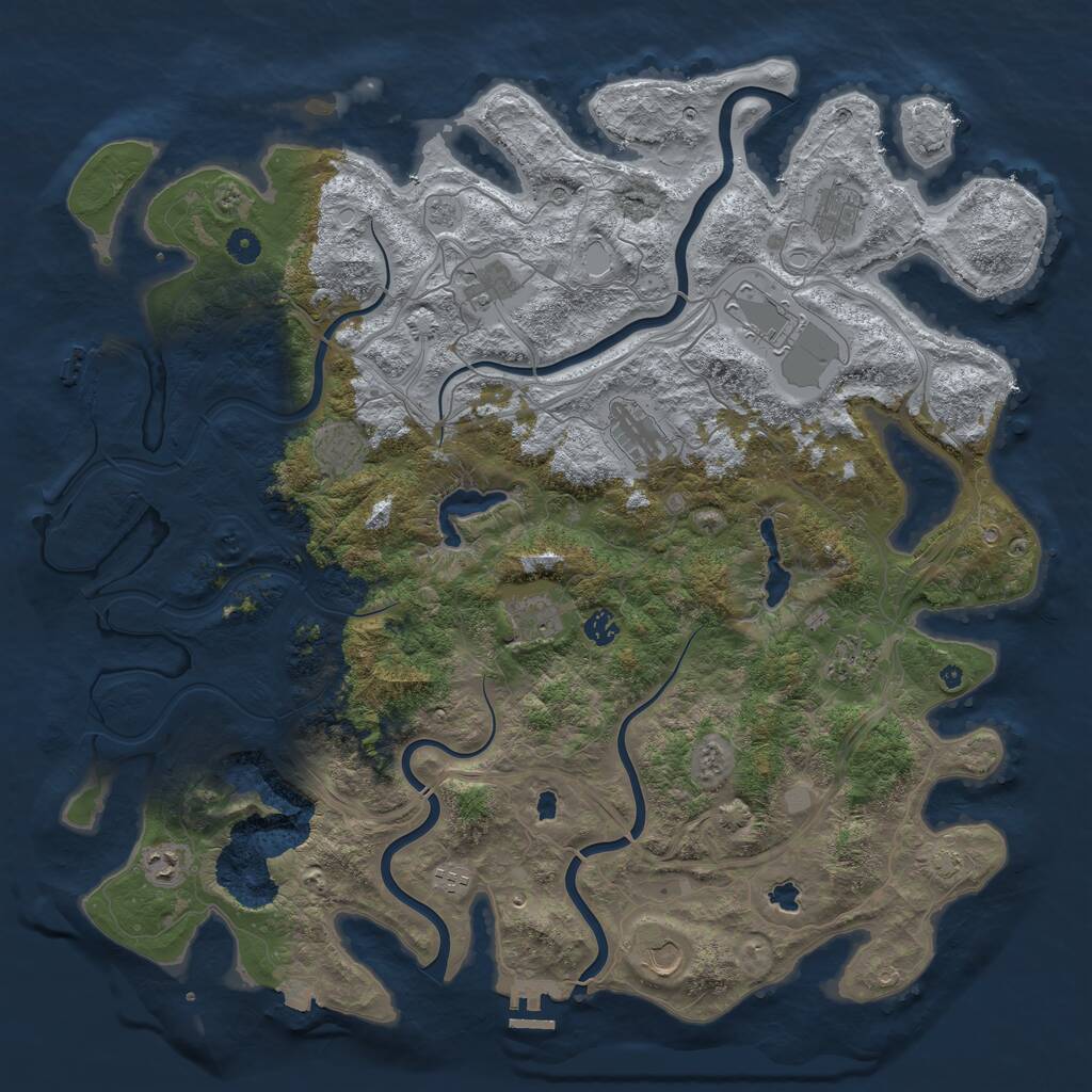 Rust Map: Procedural Map, Size: 4800, Seed: 588527792, 17 Monuments