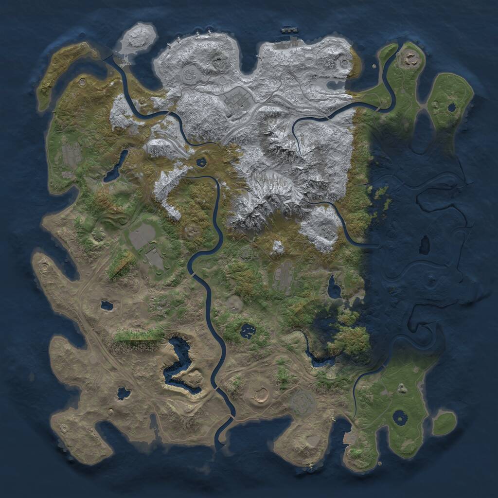 Rust Map: Procedural Map, Size: 5000, Seed: 973281282, 16 Monuments