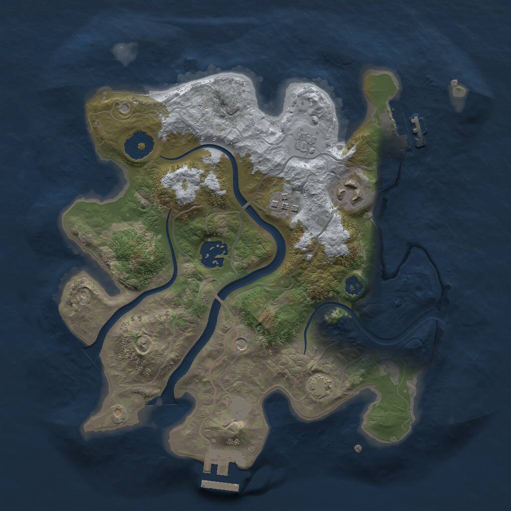 Rust Map: Procedural Map, Size: 2750, Seed: 57688346, 9 Monuments