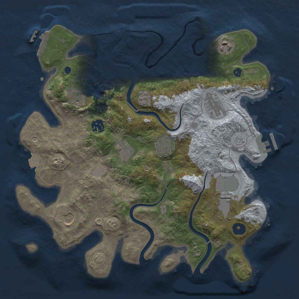 Rust Map: Procedural Map, Size: 3500, Seed: 56846, 15 Monuments