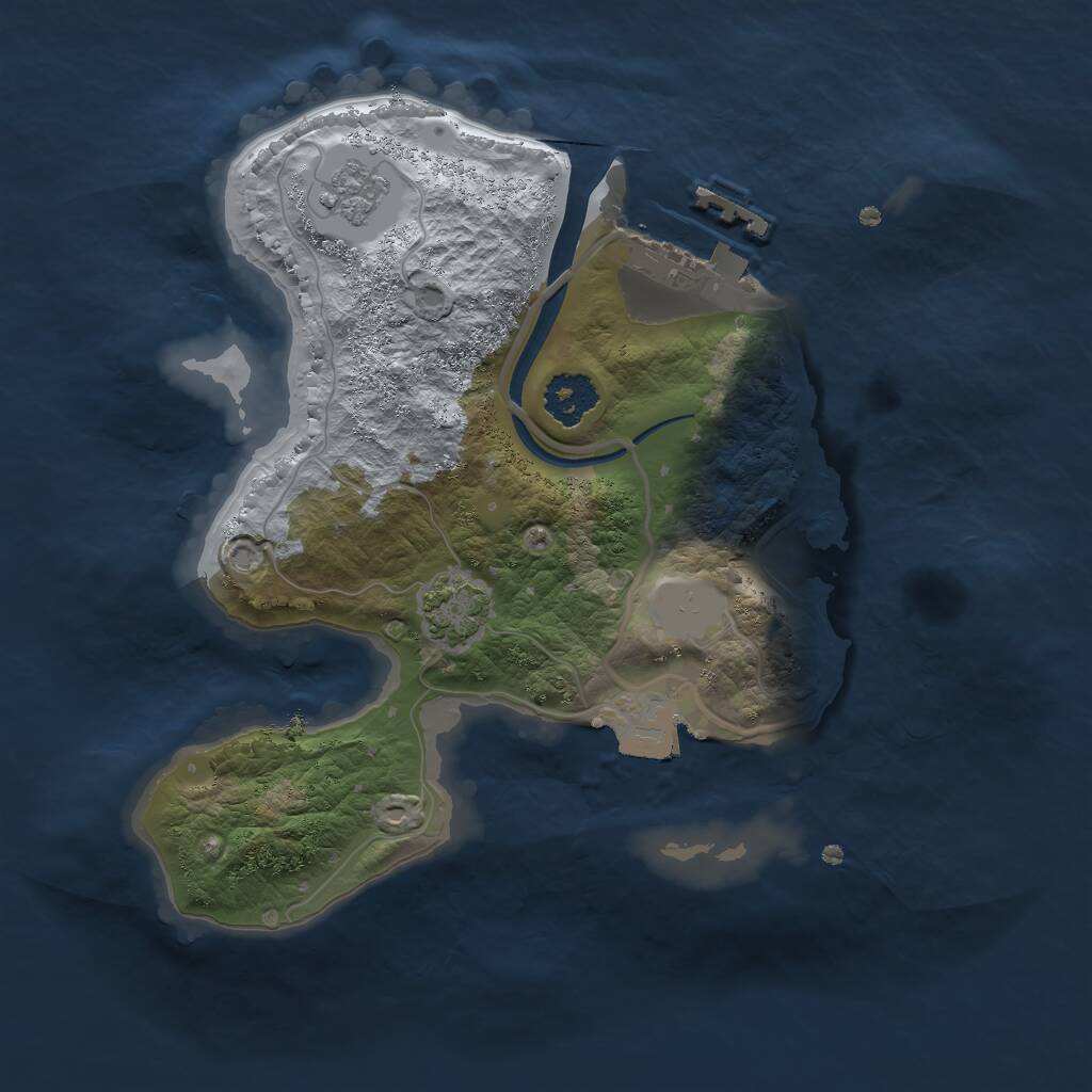 Rust Map: Procedural Map, Size: 2100, Seed: 213254694, 4 Monuments