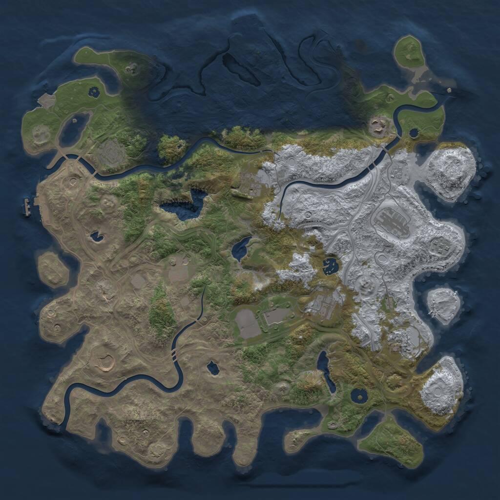 Rust Map: Procedural Map, Size: 4500, Seed: 809928, 17 Monuments