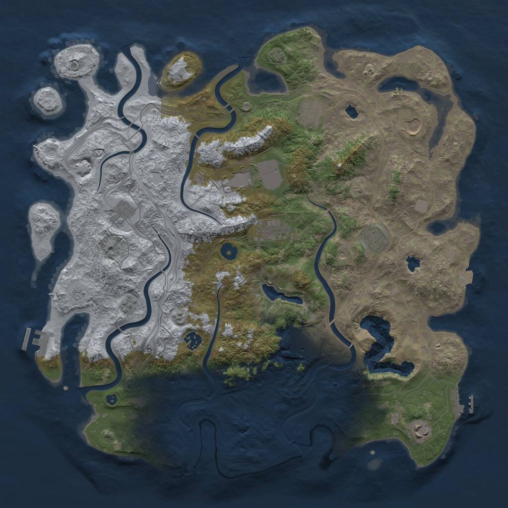 Rust Map: Procedural Map, Size: 4500, Seed: 506496358, 16 Monuments