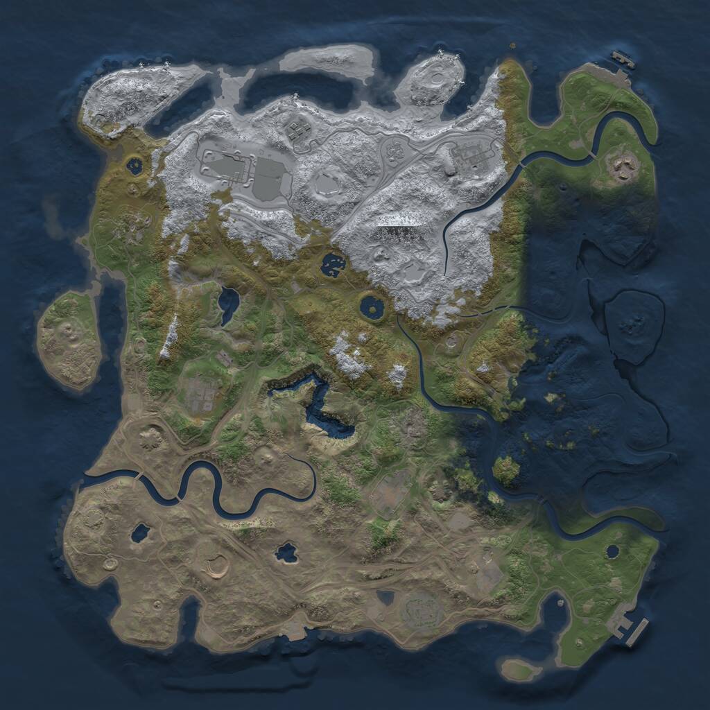 Rust Map: Procedural Map, Size: 4500, Seed: 2121052030, 17 Monuments