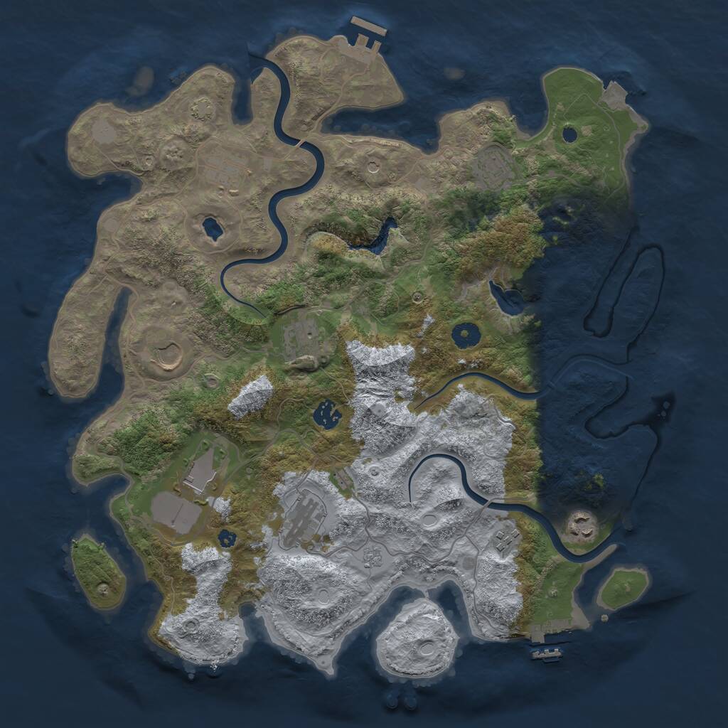 Rust Map: Procedural Map, Size: 4000, Seed: 765678180, 15 Monuments
