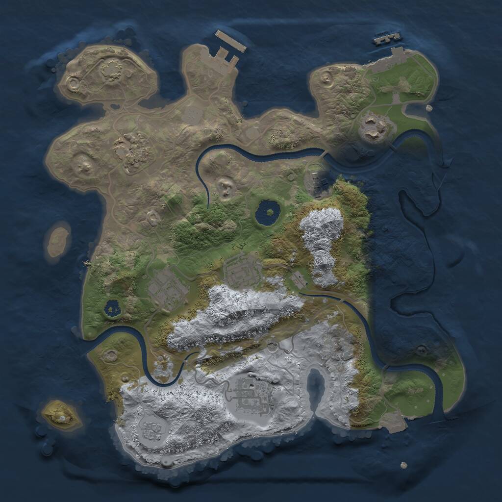 Rust Map: Procedural Map, Size: 3000, Seed: 233546, 12 Monuments