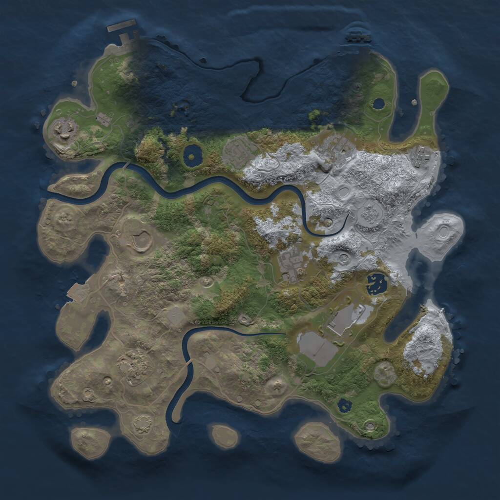 Rust Map: Procedural Map, Size: 3500, Seed: 978004, 15 Monuments