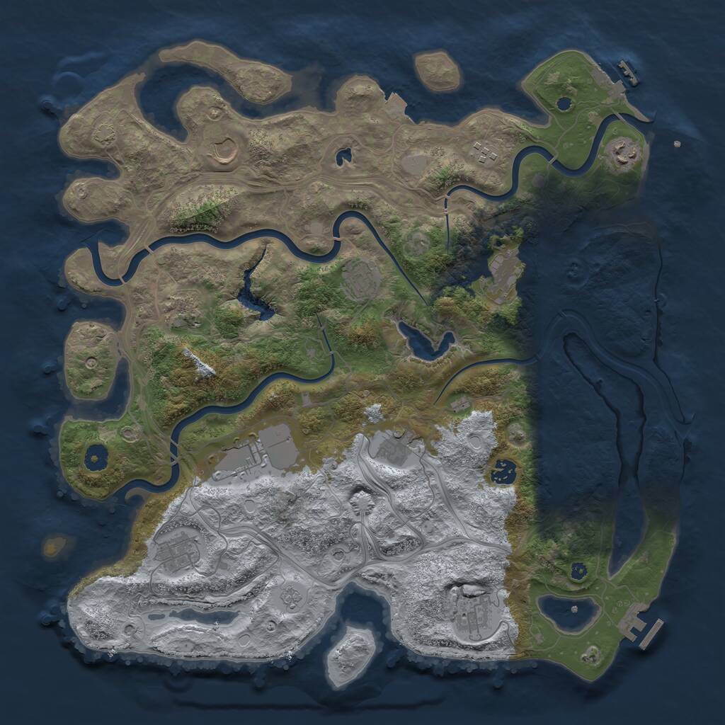 Rust Map: Procedural Map, Size: 4250, Seed: 1289664712, 17 Monuments
