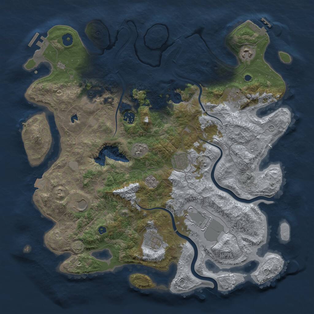 Rust Map: Procedural Map, Size: 4000, Seed: 910032961, 15 Monuments