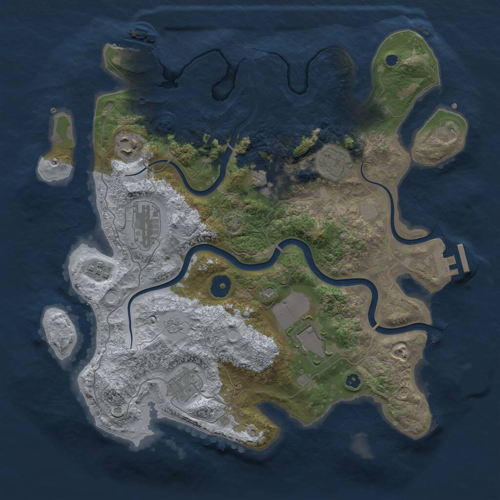 Rust Map: Procedural Map, Size: 3500, Seed: 24172, 13 Monuments