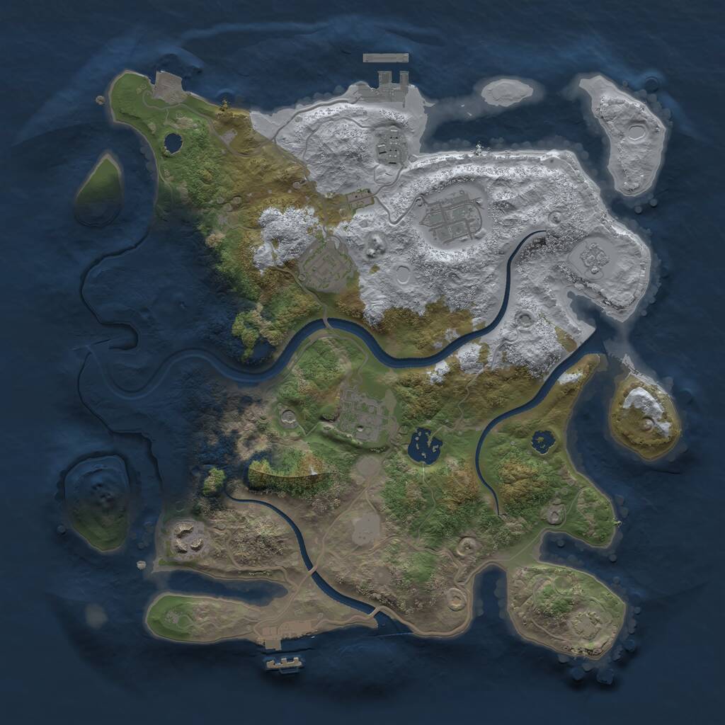 Rust Map: Procedural Map, Size: 3200, Seed: 928463157, 12 Monuments