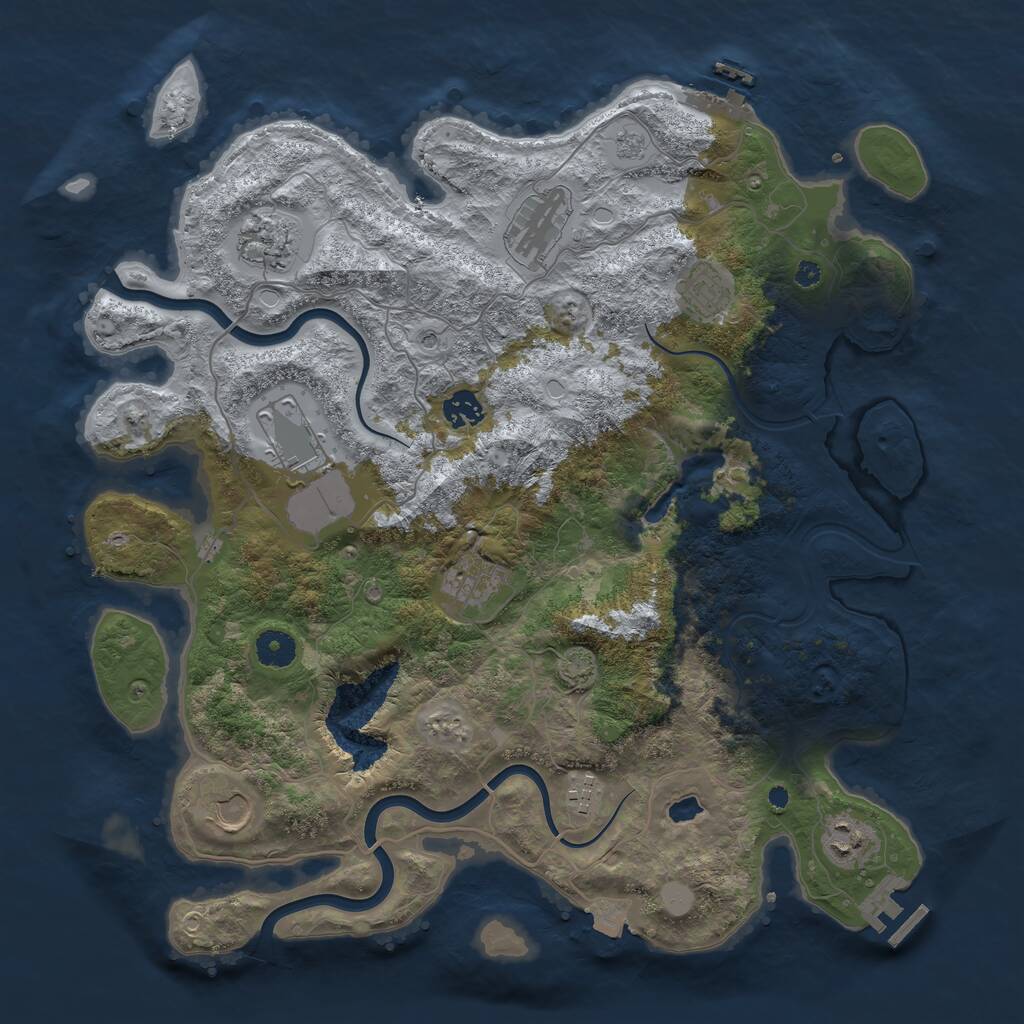 Rust Map: Procedural Map, Size: 4000, Seed: 1460622715, 15 Monuments