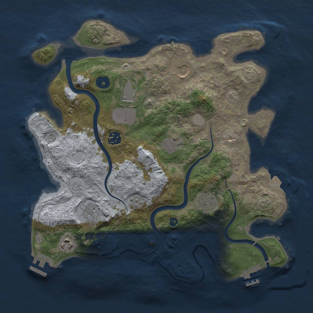 Rust Map: Procedural Map, Size: 3500, Seed: 109032026, 14 Monuments