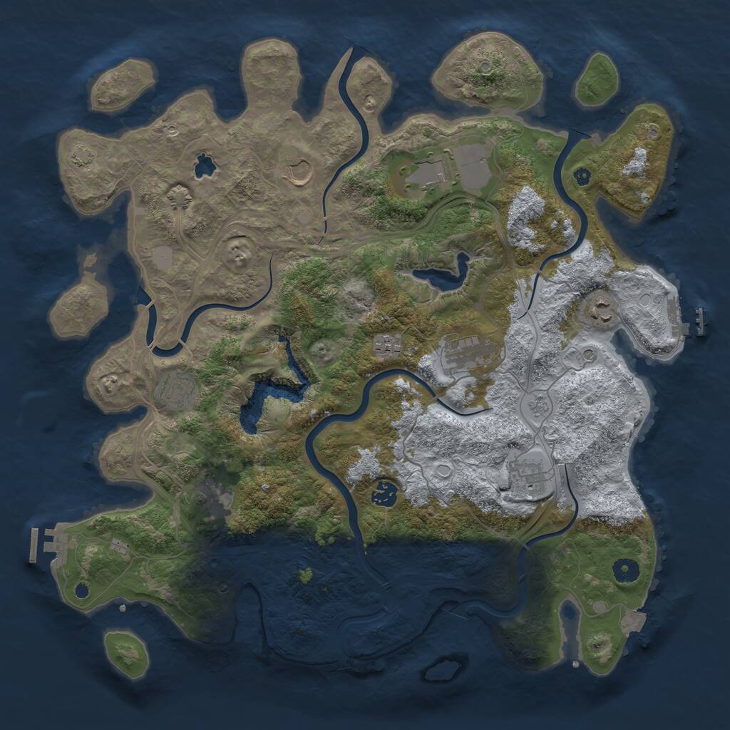 Rust Map: Procedural Map, Size: 4250, Seed: 1064459728, 15 Monuments