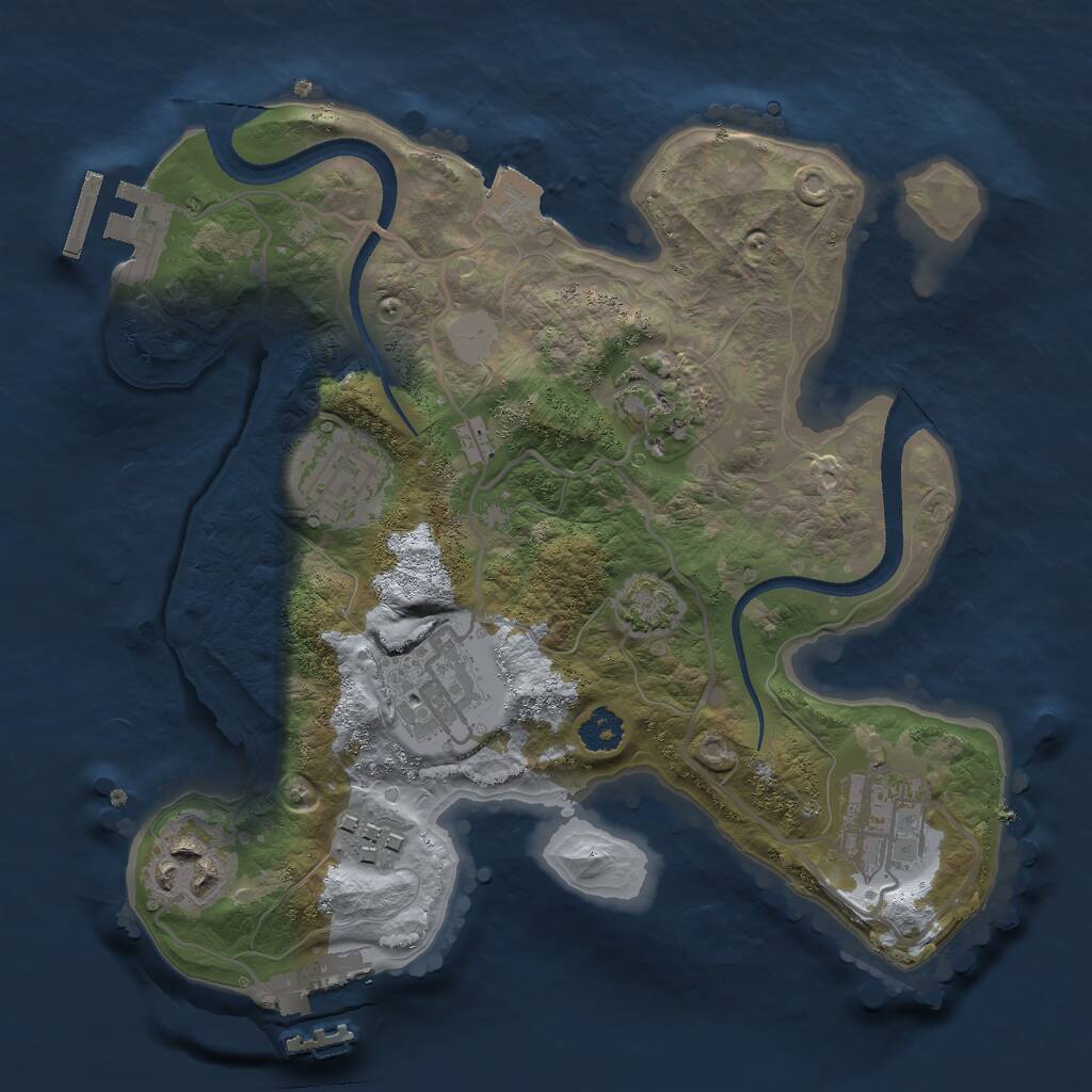 Rust Map: Procedural Map, Size: 2500, Seed: 1561417458, 10 Monuments