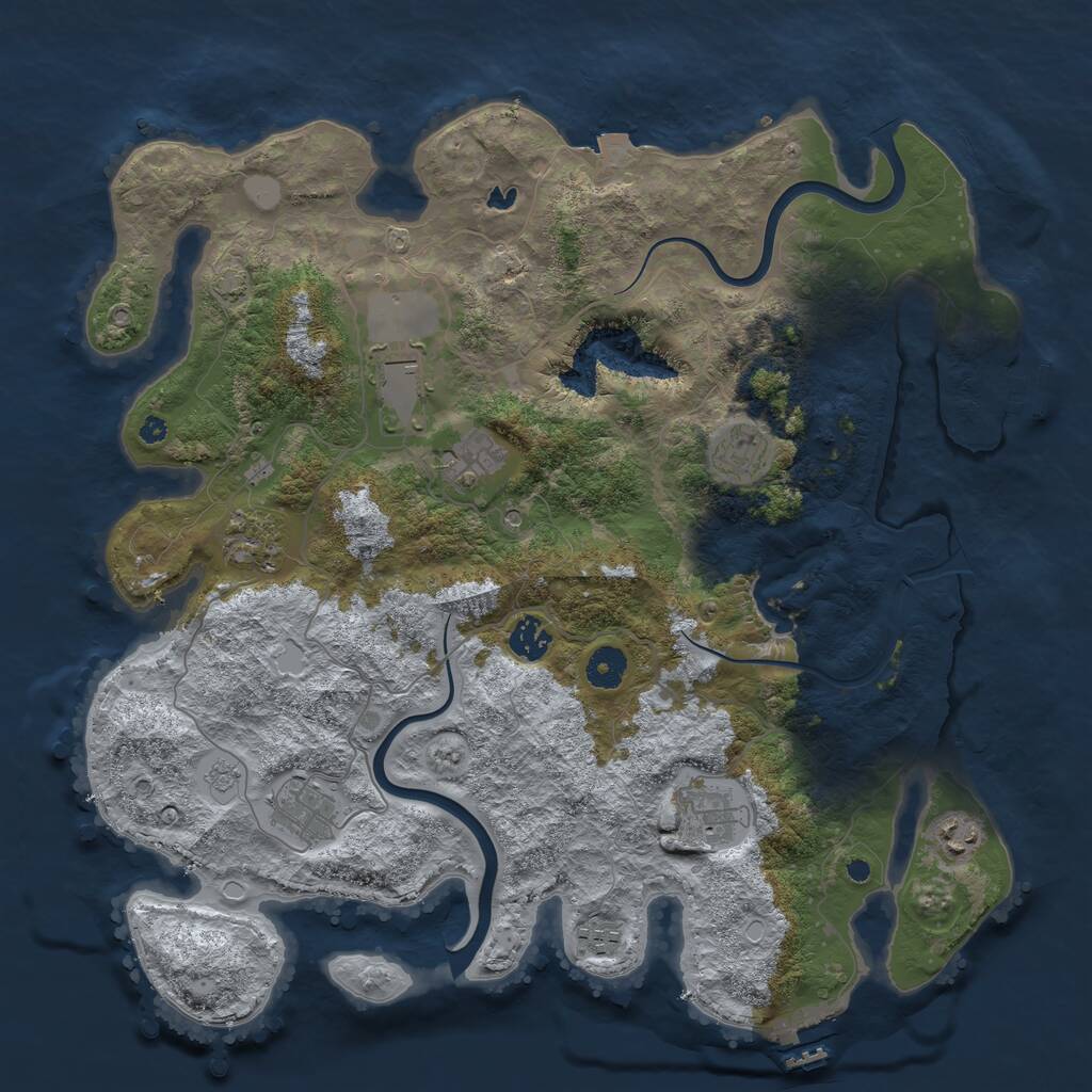 Rust Map: Procedural Map, Size: 4000, Seed: 1963230273, 15 Monuments