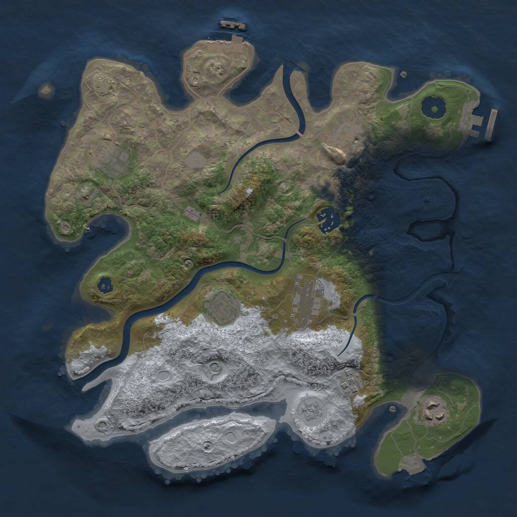 Rust Map: Procedural Map, Size: 3250, Seed: 275205371, 13 Monuments